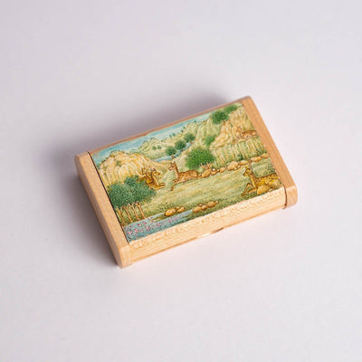 Wooden Pen Drive Box set with Hand Painted Miniature Art – Tech Accessories on Brown Living™. SKU: PN13026. Img 1.
