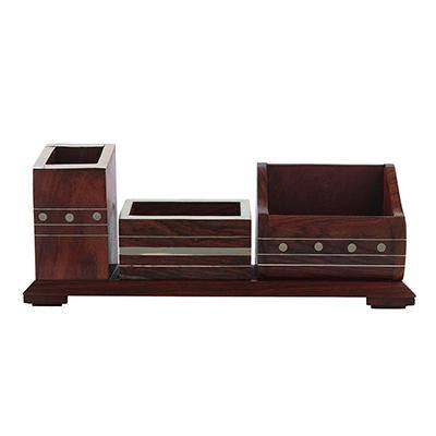 Buy Wooden Handmade Desk Organizer for Home & Office| Storage Organiser | Shop Verified Sustainable Desk Organizers on Brown Living™