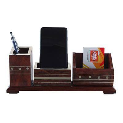 Wooden Handmade Desk Organizer for Home & Office| Storage Organiser | Verified Sustainable by Brown Living™