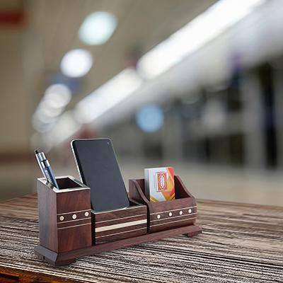 Buy Wooden Pen Stand, Mobile Stand and Visiting Card Holder MADE IN INDIA | Shop Verified Sustainable Products on Brown Living