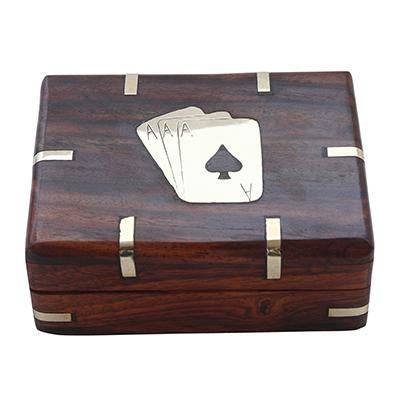 Buy Wooden Playing Card Box With Free Paper Playing Cards | Shop Verified Sustainable Products on Brown Living