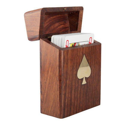 Wooden Playing Card Box with Single Deck for Adults (Single Box) | Verified Sustainable by Brown Living™