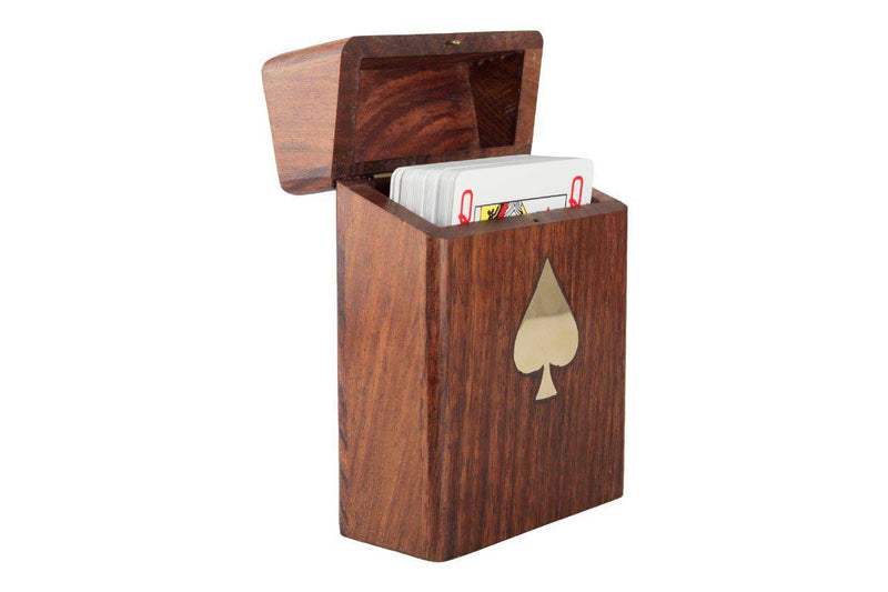 Buy Wooden Playing Card Box with Single Deck for Adults (Single Box) | Shop Verified Sustainable Learning & Educational Toys on Brown Living™