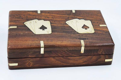 Playing Card Box with Two Set of Playing Cards Combo – Card Games on Brown Living™. SKU: 1119. Img 3.