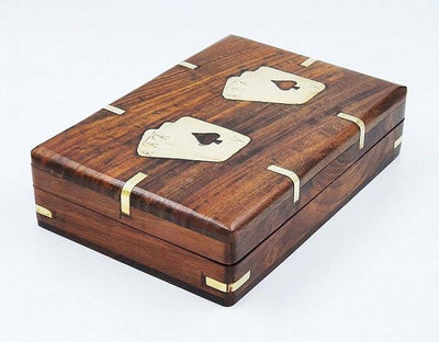 Playing Card Box with Two Set of Playing Cards Combo – Card Games on Brown Living™. SKU: 1119. Img 4.
