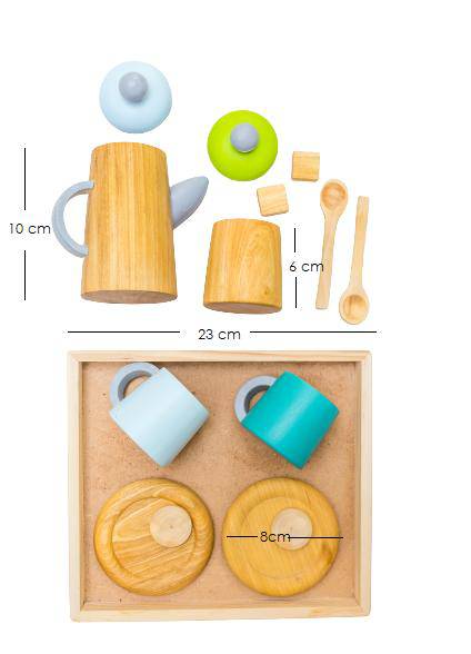 Buy Wooden Pretend Play Tea Set - 15 Pieces | Shop Verified Sustainable Products on Brown Living