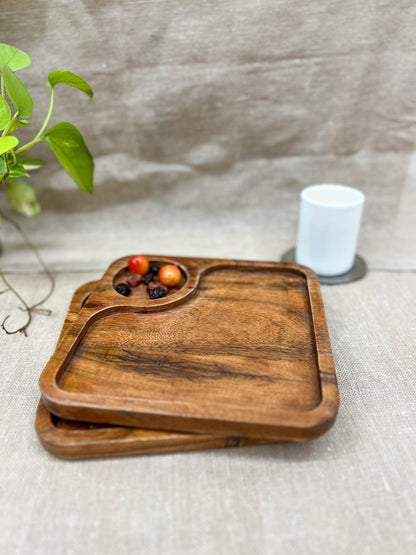 Acacia Wood Classy Serving Platter | Verified Sustainable by Brown Living™