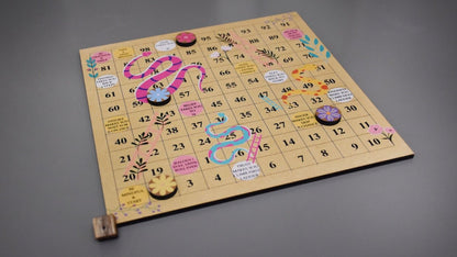 Wooden Snakes & Ladders Game | Verified Sustainable by Brown Living™