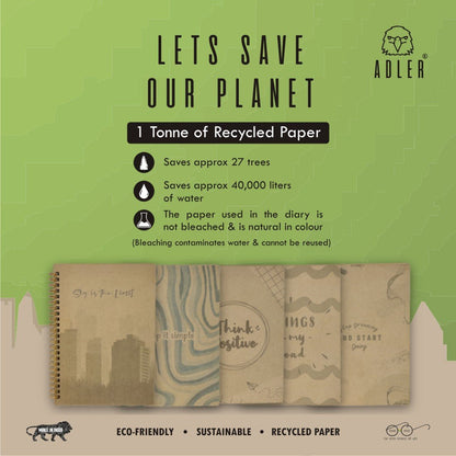 Wooden Sustainable Recycled Diary 1 | A5 Size | 102 Pages | Verified Sustainable by Brown Living™