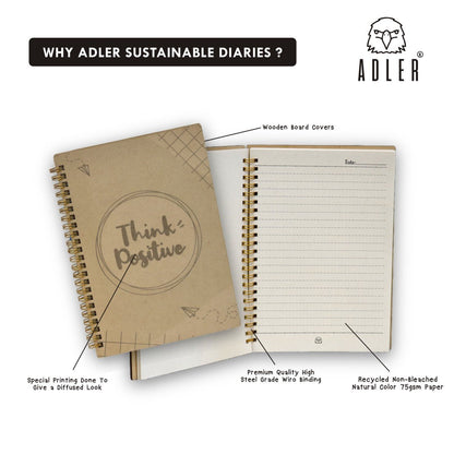 Wooden Sustainable Recycled Diary 4 | A5 Size | 102 Pages | Verified Sustainable by Brown Living™