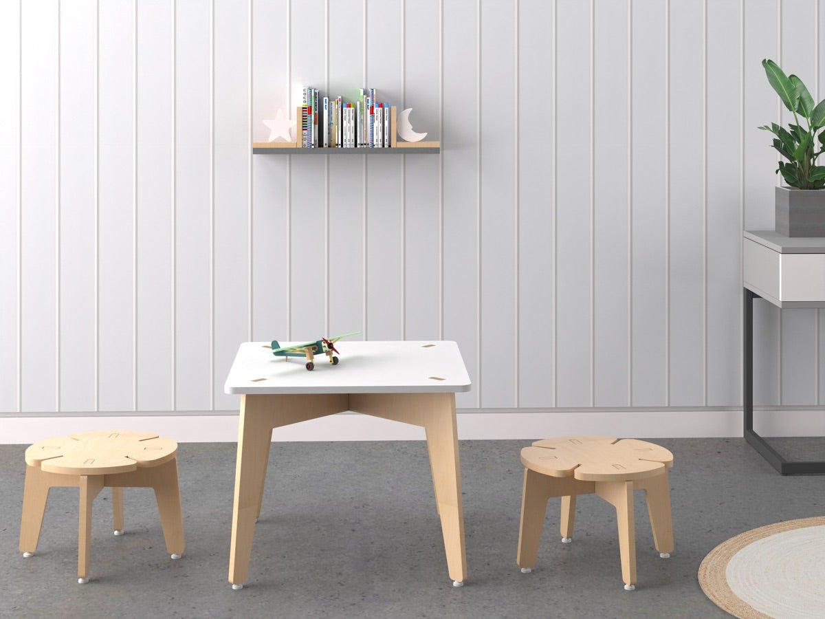 Wooden Table & Stool Package | Verified Sustainable by Brown Living™