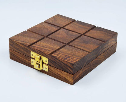 Wooden Tic Tac Toe & Solitaire Board Game | Travel Board Game | Verified Sustainable by Brown Living™