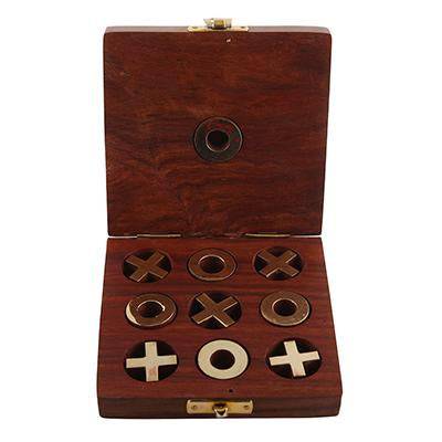 Buy Wooden Tic Tac Toe | Noughts and Crosses Game Unique Handmade Quality Wood Family Board Games | Shop Verified Sustainable Products on Brown Living