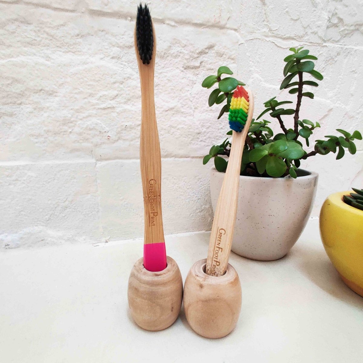 Wooden Toothbrush Holders | Multi purpose stand | Set of 2 | Verified Sustainable by Brown Living™