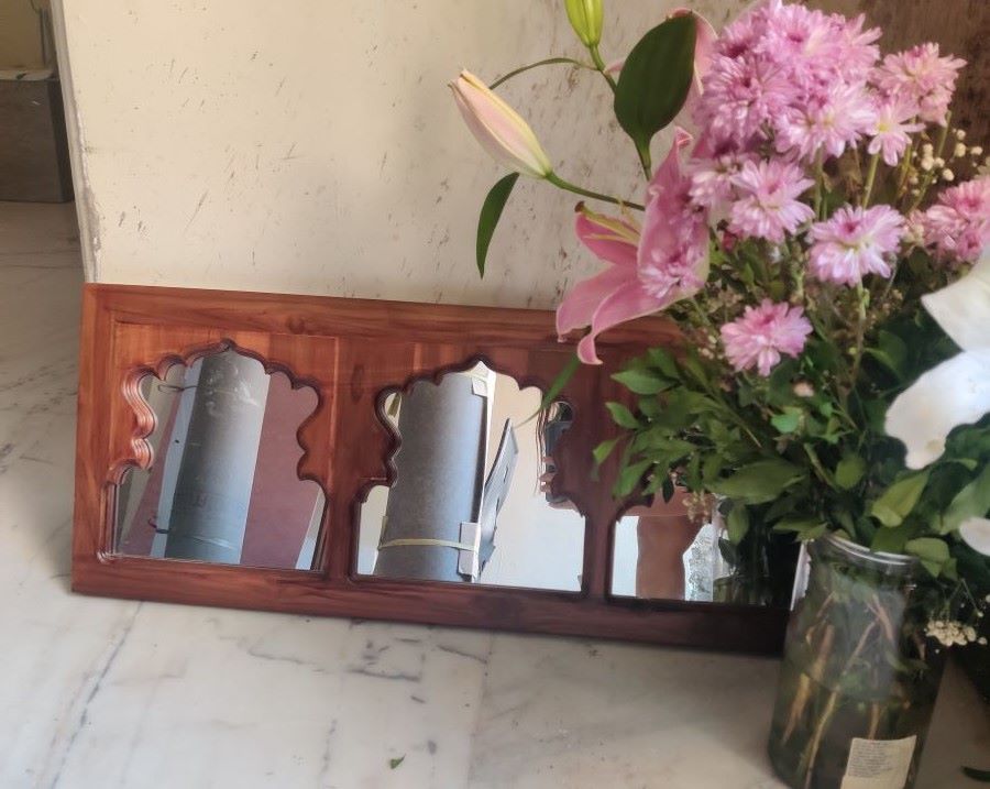Wooden Vintage Jharokha Mirror | Medium | Verified Sustainable by Brown Living™