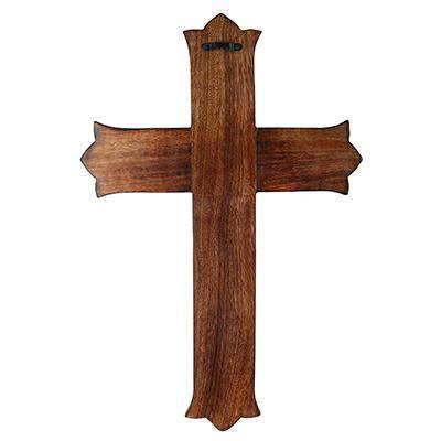 Antique Wooden Wall Hanging | French Cross Plaque - 18" x 12" | Verified Sustainable by Brown Living™
