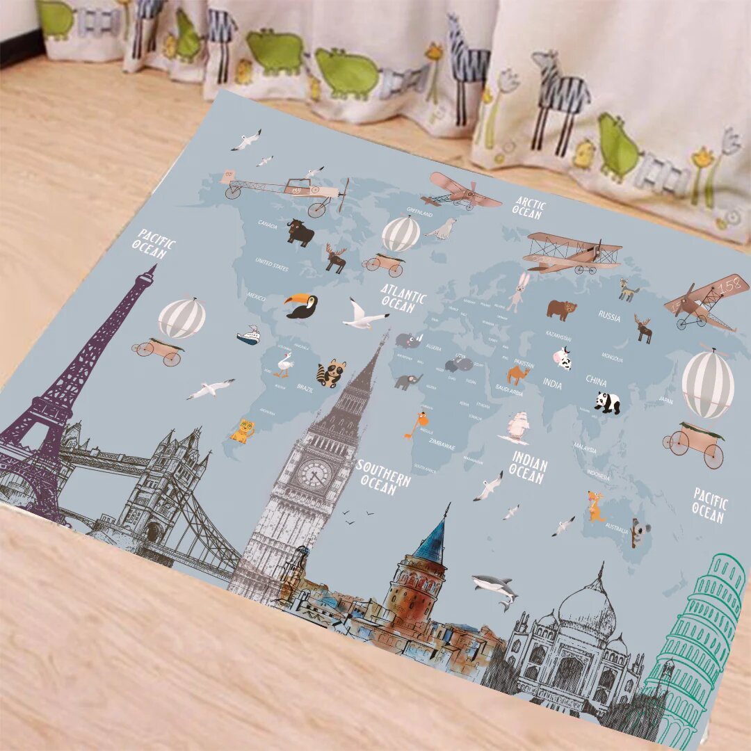 World Tour Kids Play Mat | Verified Sustainable by Brown Living™