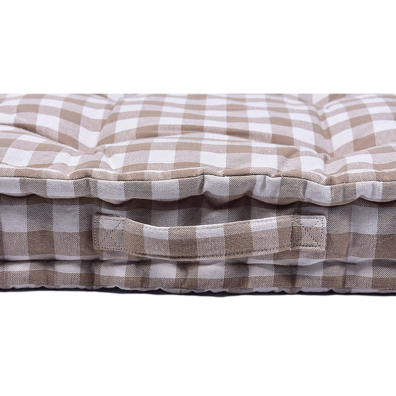 Buy Woven Bold Check Cotton Floor Cushion | Shop Verified Sustainable Products on Brown Living
