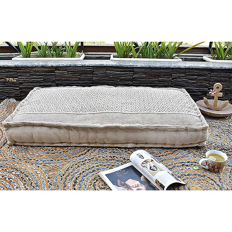 Buy Woven Diamond Cotton Floor Mattress | Shop Verified Sustainable Bedding on Brown Living™