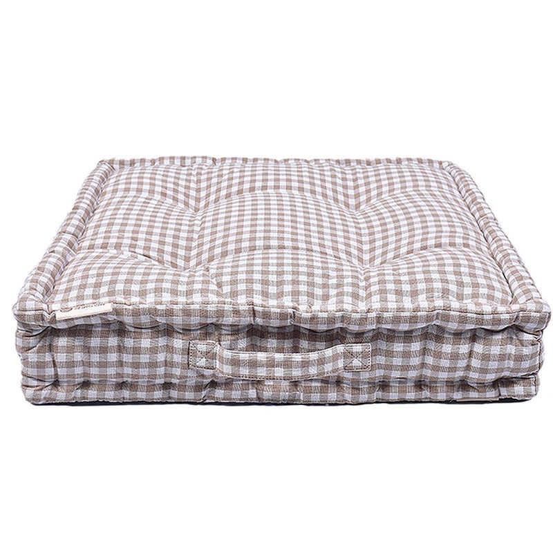 Buy Woven Small Check Cotton Floor Cushion | Shop Verified Sustainable Products on Brown Living