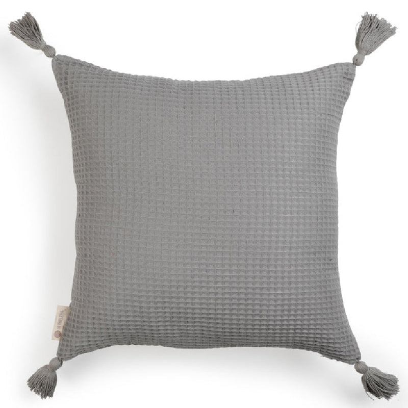 Buy Woven Waffle Cushion Cover (Grey) | Shop Verified Sustainable Covers & Inserts on Brown Living™