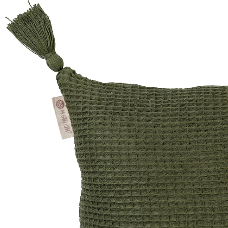 Buy Woven Waffle Cushion Cover (Olive) | Shop Verified Sustainable Products on Brown Living