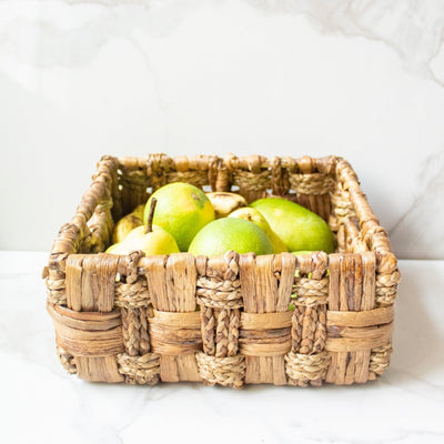 Woven Water Hyacintha Basket – Baskets & Boxes on Brown Living™. SKU: SC0104. Img 1.