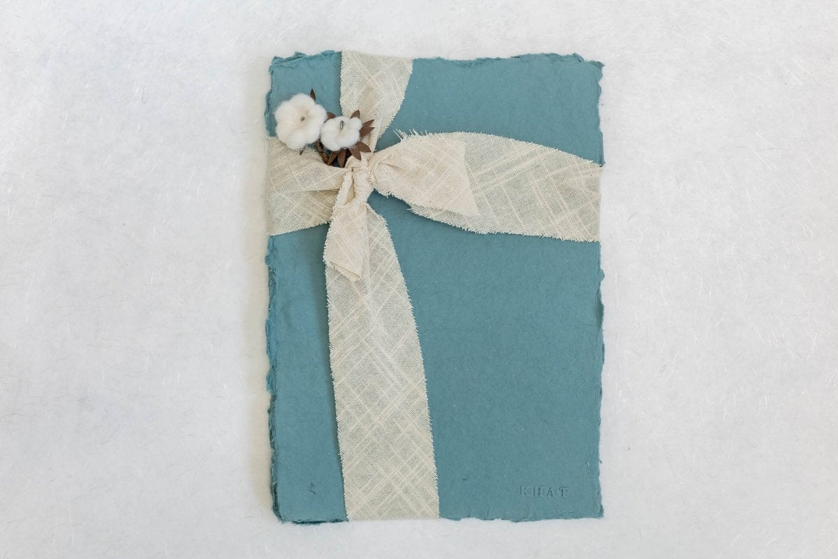Write That Story - Dusty Blue - 8 Handmade Paper A4 Sheets – Printer & Copier Paper on Brown Living™. SKU: 172 - 2907 - 367 - SR0030. Img 1.
