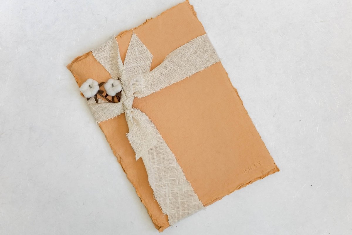 Write that story - Muddy Brown Pack of 8 Handmade Paper A4 Sheets – Printer & Copier Paper on Brown Living™. SKU: SR0033. Img 1.