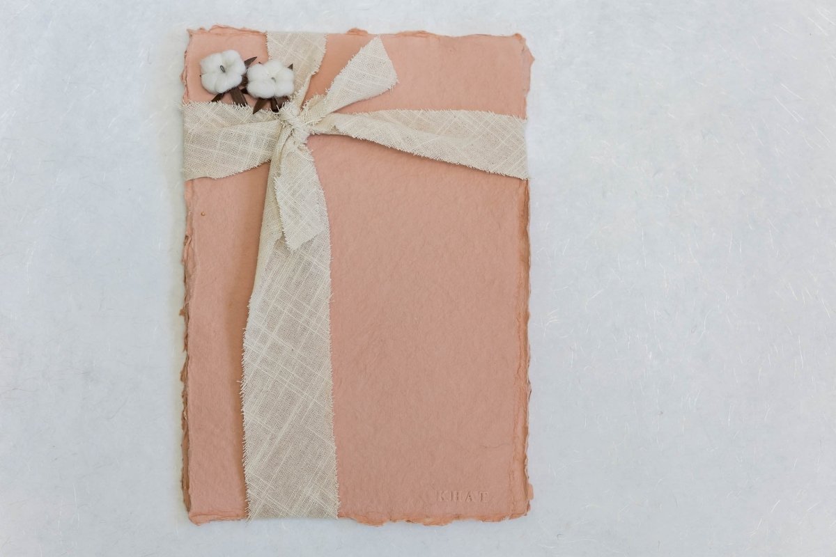 Write That Story - Pale Pink / Pack Of 8 Handmade Paper A4 Sheets – Printer & Copier Paper on Brown Living™. SKU: SR0031. Img 1.