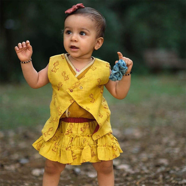 Buy Yami Reversible Jhabla Set For Girls | Shop Verified Sustainable Kids Daywear Sets on Brown Living™