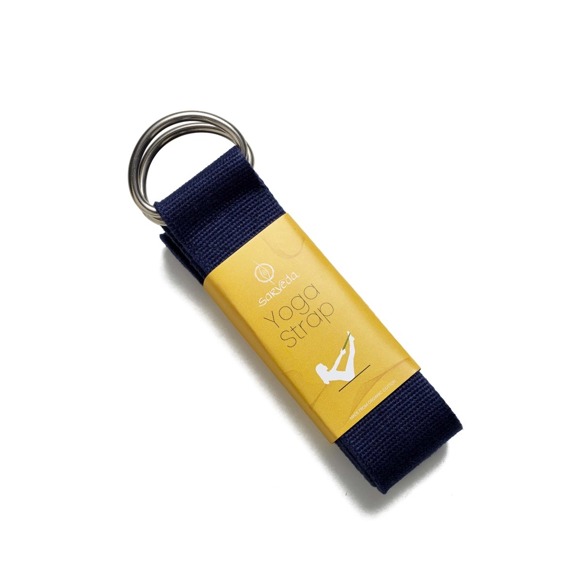 Yoga Belt | Organic Cotton for Stretching suitable for Gym Yoga | Navy Blue | Verified Sustainable by Brown Living™