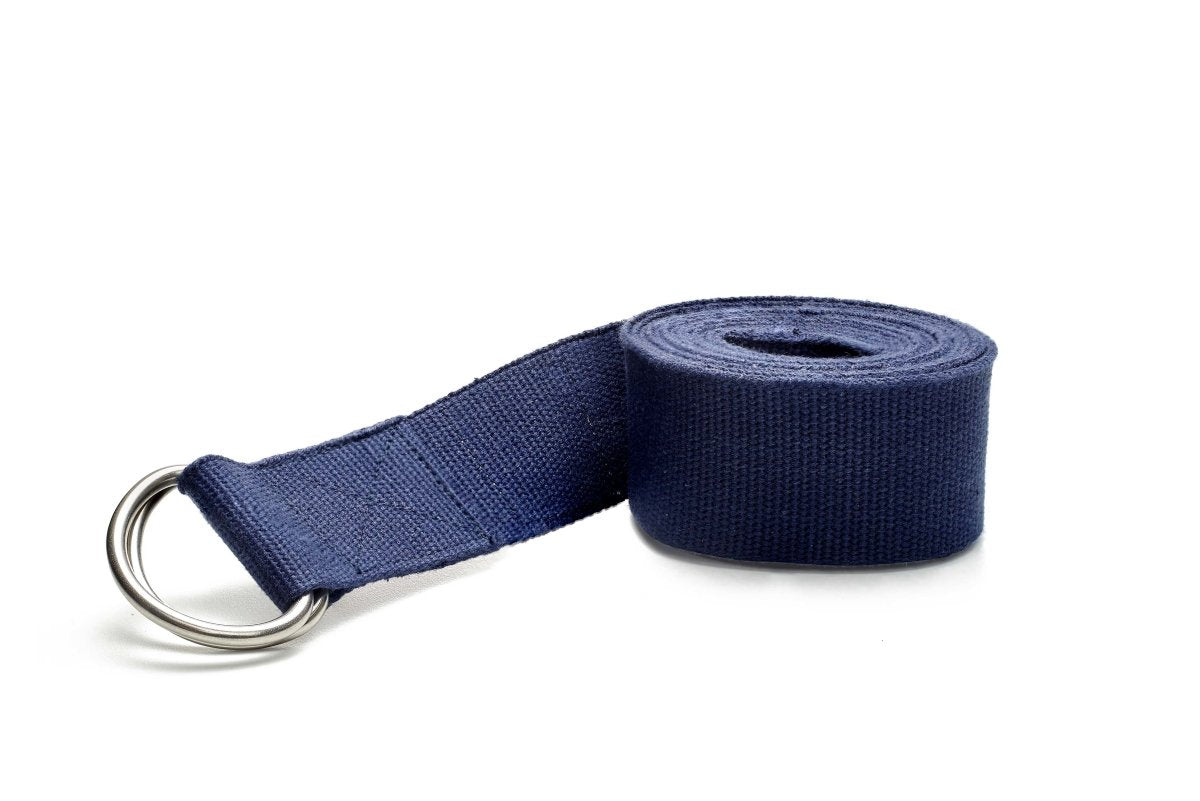 Yoga Belt | Organic Cotton for Stretching suitable for Gym Yoga | Navy Blue | Verified Sustainable by Brown Living™
