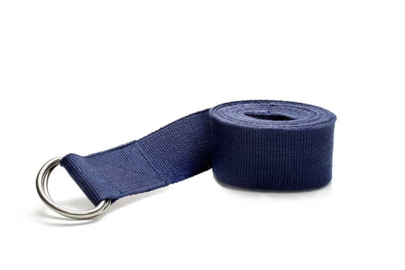 Buy Yoga Belt | Organic Cotton for Stretching suitable for Gym Yoga | Navy Blue | Shop Verified Sustainable Yoga Strap on Brown Living™