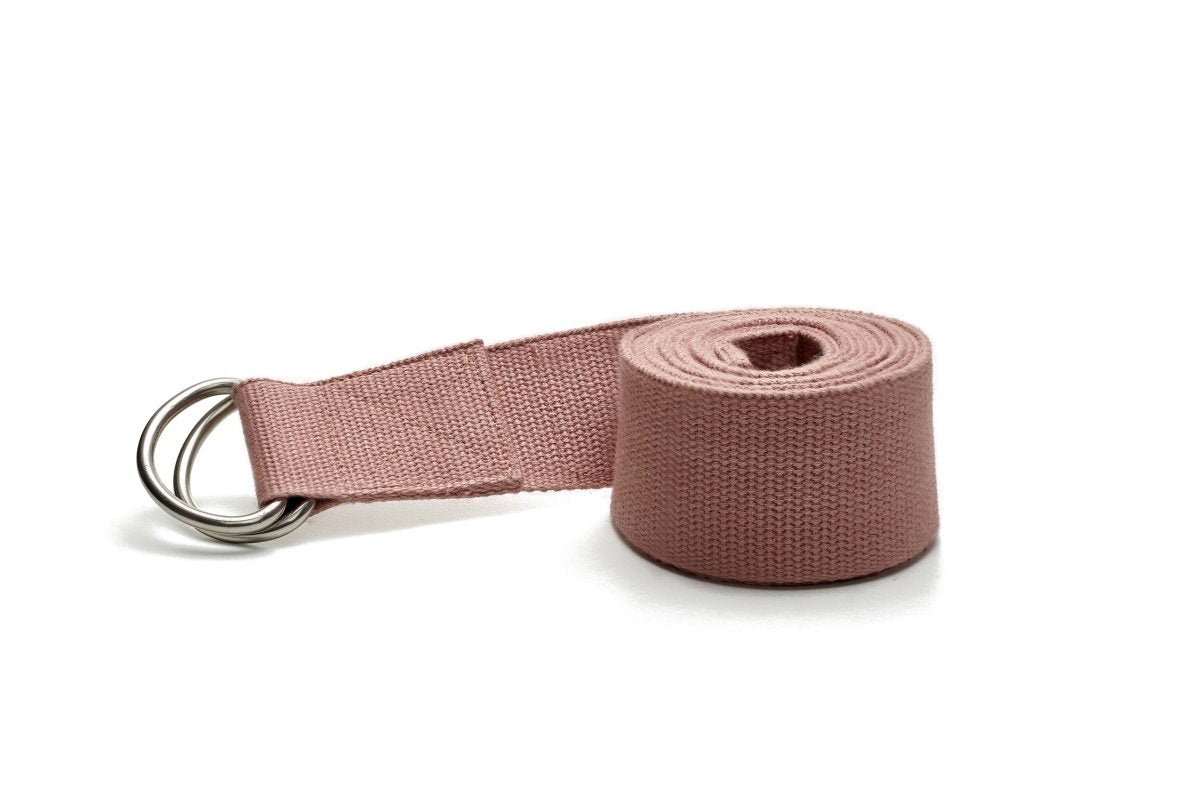 Yoga Belt | Organic Cotton Strap for Stretching | Yoga Practitioners & Gym - goers | Rose | Verified Sustainable by Brown Living™