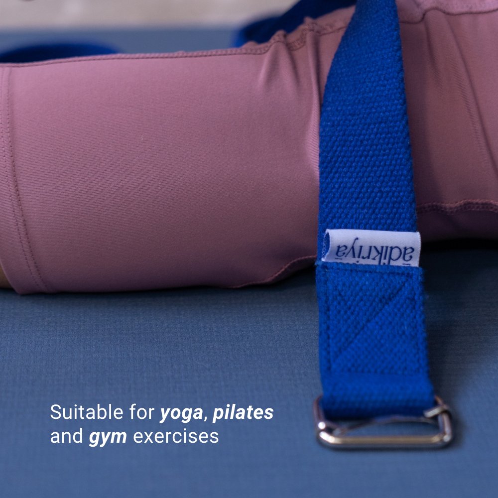 100% Cotton Yoga Strap Blue | Verified Sustainable by Brown Living™