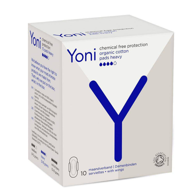 Buy Yoni 100% Organic Cotton Sanitary Pads Heavy Pack of 10 | Shop Verified Sustainable Sanitary Pad on Brown Living™