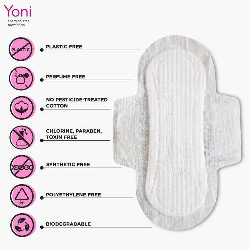 Buy Yoni 100% Organic Cotton Sanitary Pads Heavy Pack of 10 | Shop Verified Sustainable Sanitary Pad on Brown Living™