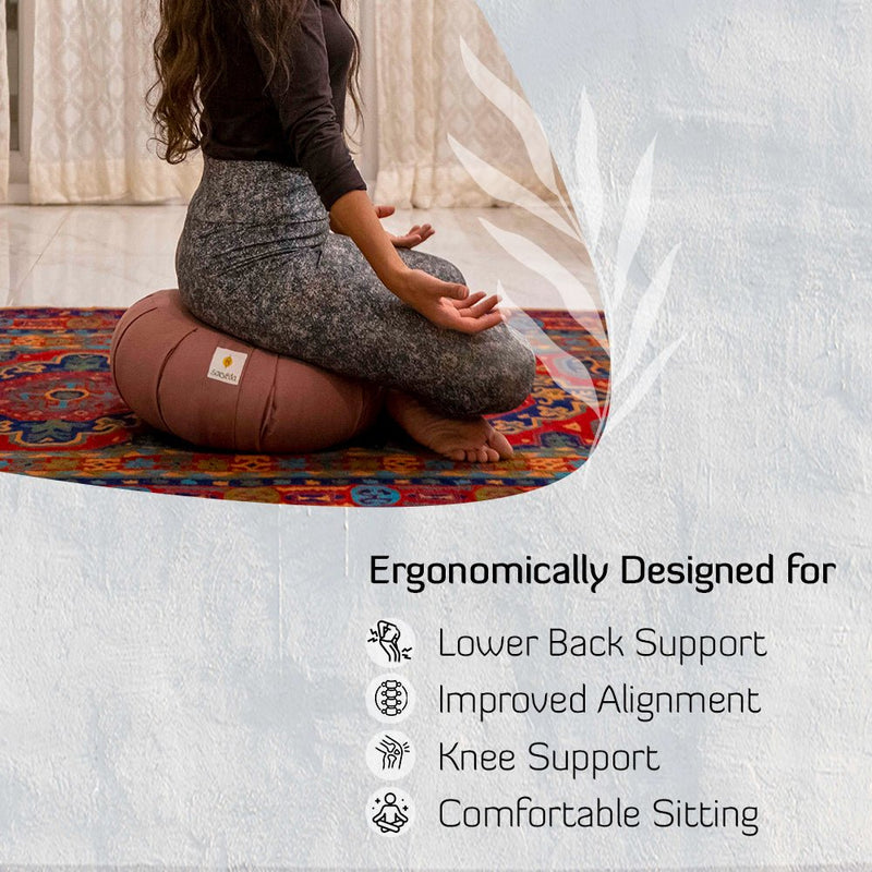 Buy Zafu Cushion for Meditation and Yoga Practise made from Organic Cotton | Round | Shop Verified Sustainable Yoga Block on Brown Living™