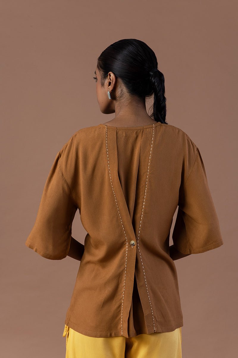 Buy Zahra Rayon Ecovero Placket Top | Shop Verified Sustainable Womens Top on Brown Living™