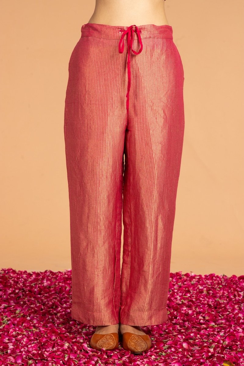 Buy Zari Stripes Zari Pants - Magenta | Shop Verified Sustainable Womens Pants on Brown Living™