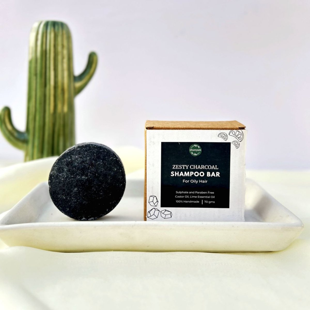 Zesty Charcoal All Natural Sulphate Free Shampoo Bar for Oily Hair | Verified Sustainable by Brown Living™