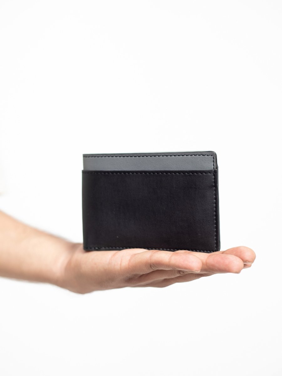 Zeus (Black & Grey) | Mens Wallet made of Cactus Leather | Verified Sustainable by Brown Living™