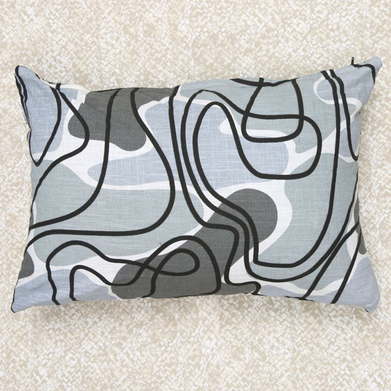 Buy Zig Zag Cushion Cover - Caviar 16X24 inches | Shop Verified Sustainable Covers & Inserts on Brown Living™